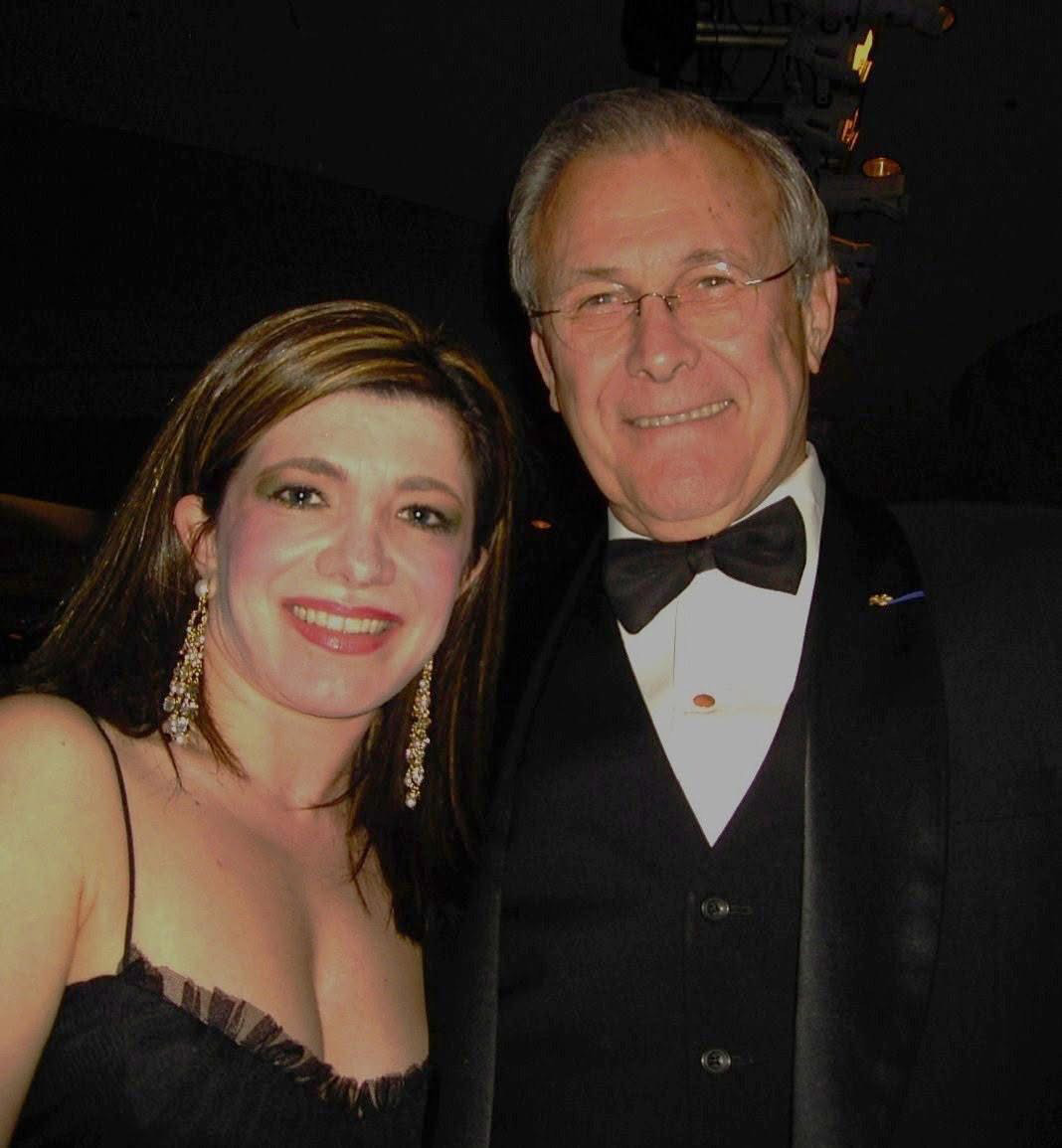 Mahtab Farid with Donald Rumsfeld, former Secretary of War